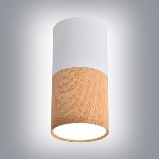 Obrazek Tuba 1x25W GU10 Drewniany biały śr. 5.8 cm