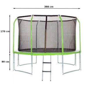 Obrazek Trampolina Comfort z drabinką 366cm zielona 