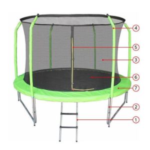 Obrazek Trampolina Comfort z drabinką 366cm zielona 