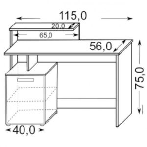Obrazek Biurko DSB 01 craft złoty/biały