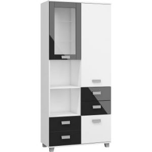 Obrazek Regał Solo (biały/czarny połysk)