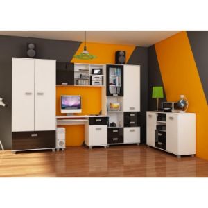 Obrazek Regał Solo (biały/czarny połysk)