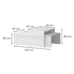 Obrazek Ława Piano SET2-70/KA/70 crystal white