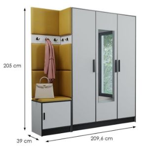 Obrazek Garderoba Roj 14 biała + Kronos 01 miodowa