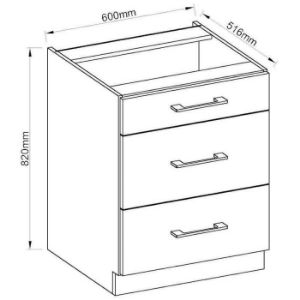 Obrazek Szafka kuchenna VIGO grafit mat 60D 3S BB