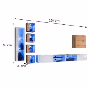 Obrazek Meblościanka Switch Xxvi Biały/Wotan