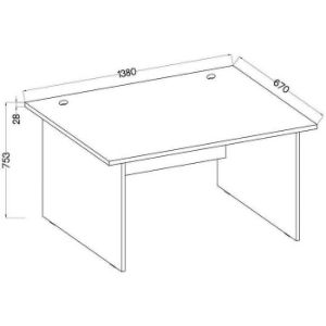 Obrazek Biurko Malta Dąb Artisan (Blat 28mm) Typ 170