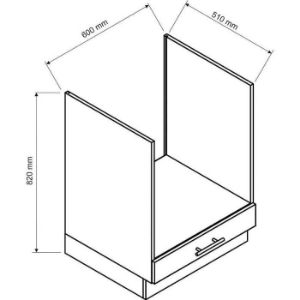 Obrazek Szafka kuchenna Denis dk60 czarny mat/biały 