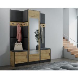 Obrazek Garderoba Roj 16 craft + Madryt 1100 ekoskóra czarna