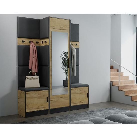 Obrazek Garderoba Roj 16 craft + Madryt 1100 ekoskóra czarna