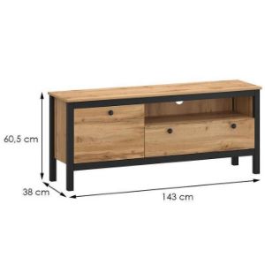 Obrazek Szafka RTV 8 Palmer dąb wotan/czarny