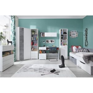 Obrazek Regał Sigma Si3 Biały Lux/Beton