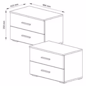 Obrazek Stolik nocny x2 biały wotan