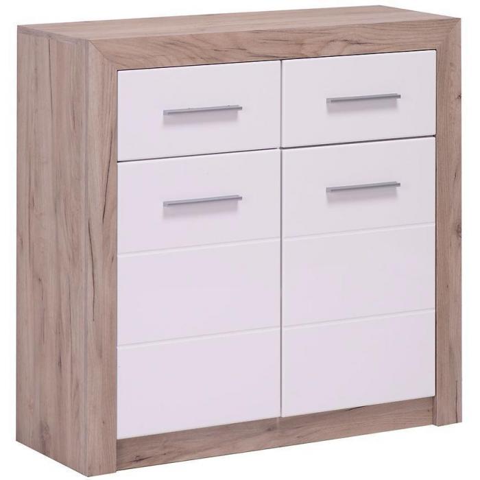 Komoda Etna 2d2s Dąb Szary/Biały Połysk 11008635