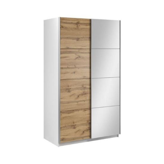 Obrazek Szafa z lustrem Asti 120 biały/dąb wotan