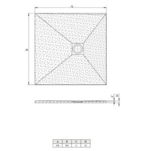 Obrazek Brodzik kwadratowy Opal 90/90/2.6 czarny