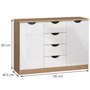 Obrazek Komoda Tymeo 2d4s D.Craft Złoty/Biały Połysk