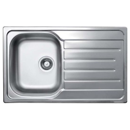 Obrazek Zlewozmywak stalowy jednokomorowy EX338D Len plus syfon