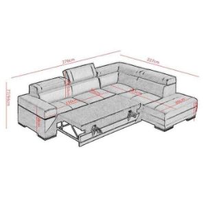 Obrazek Narożnik z funkcją spania Parys-1 Pecos-16 + Cayenne 20 prawostronny