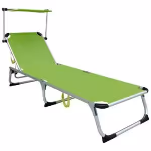 Obrazek Leżak plażowy z daszkiem zielony