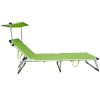 Obrazek Leżak plażowy z daszkiem zielony