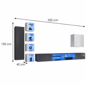 Obrazek Meblościanka Switch Xxvi Grafit/Biały