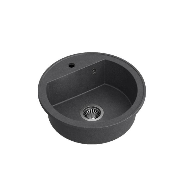 Zlew Cuba 210 Steingran czarny 51x18 i syfon