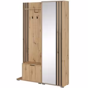 Obrazek Garderoba Nelly dąb artisan/lamele czarne