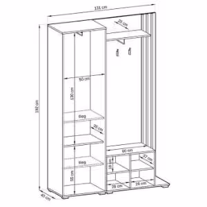 Obrazek Garderoba Nelly dąb artisan/lamele czarne