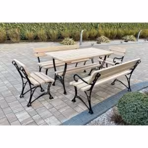 Obrazek  Ławka królewska z podłokietnikami drewno naturalne 