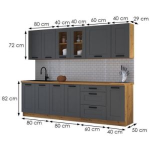 Obrazek Kuchnia Luna dustgrey/artisan 260 bez blatu