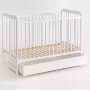 Obrazek Łóżeczko Ala II Plus Szuflada+Materac Białe 