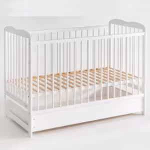 Obrazek Łóżeczko Ala II Plus Szuflada+Materac Białe 