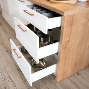 Obrazek Szafka kuchenna Oscar D30 Cargo + kosz biały połysk/biały 