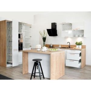 Obrazek Szafka kuchenna Oscar D30 Cargo + kosz biały połysk/biały 