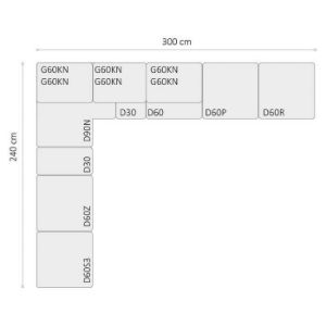 Obrazek Kuchnia narożna Gardena Grey 240x300 lakierowana