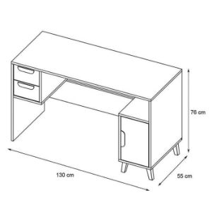 Obrazek Biurko Joker 13 Biały/Grafit/Szary/Dąb Lefkas