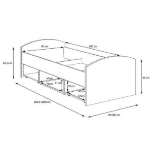 Obrazek Łóżko Oldheaven WNL09-C943 old wood/beton 