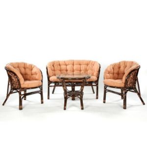 Obrazek Komplet rattanowy Tropicana ciemny brąz/cappucino