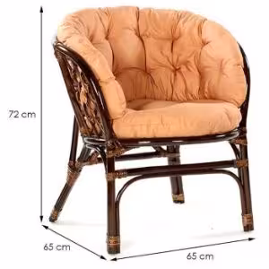 Obrazek Komplet rattanowy Tropicana ciemny brąz/cappucino