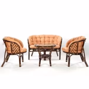 Obrazek Komplet rattanowy Tropicana ciemny brąz/cappucino