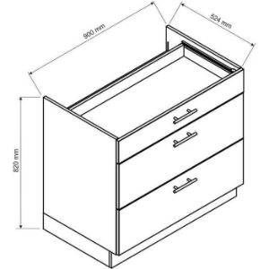 Obrazek Szafka kuchenna Max D90pc S/3 czarny