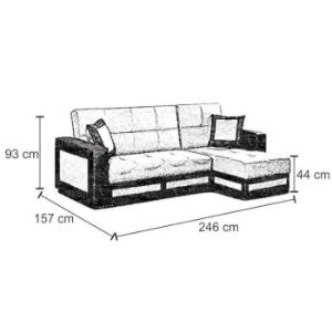 Obrazek Narożnik z funkcją spania Madras U Madryt 195 / Malmo 90 uniwersalny