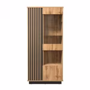 Obrazek Witryna szeroka Sole LA3 dąb wotan/czarny mat