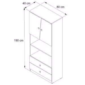 Obrazek Regał Nero 04 80 – Biały Połysk