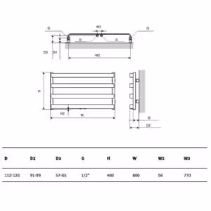 Obrazek Grzejnik łazienkowy Meteor szary metaliczny