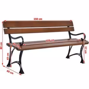 Obrazek  Ławka królewska z podłokietnikami orzech 