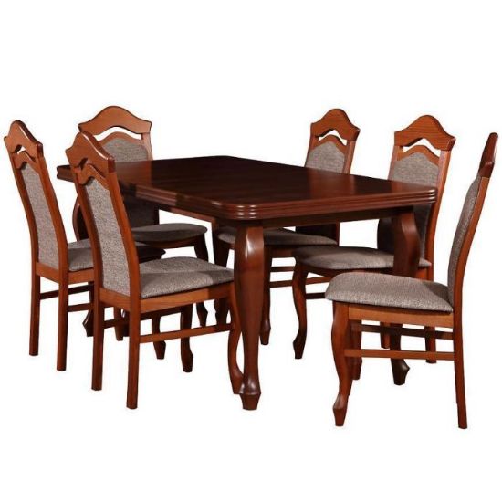 Obrazek Zestaw stół i krzesła Amadeusz 1+6 st16 160x90+40 +W30 jasny orzech