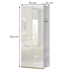 Obrazek Szafa 2d Gala dp2/gl pacific walnut/beige