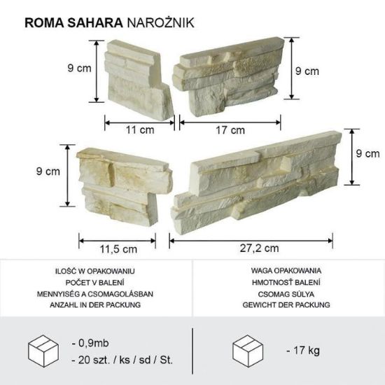 Obrazek Kamień Betonowy Roma Sahara Narożnik